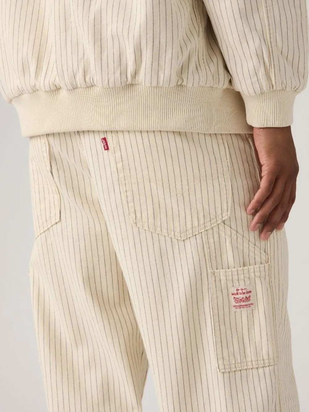 New! Levi's 568 Denim Stripe Carpenter Jeans Double-Knee Workwear Loose Straight